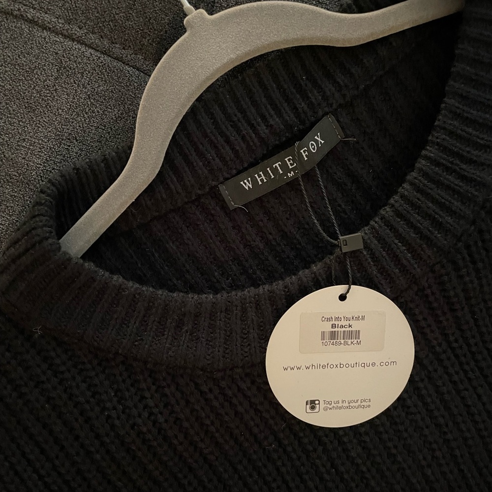 White fox Boutique Oversized Black sweater